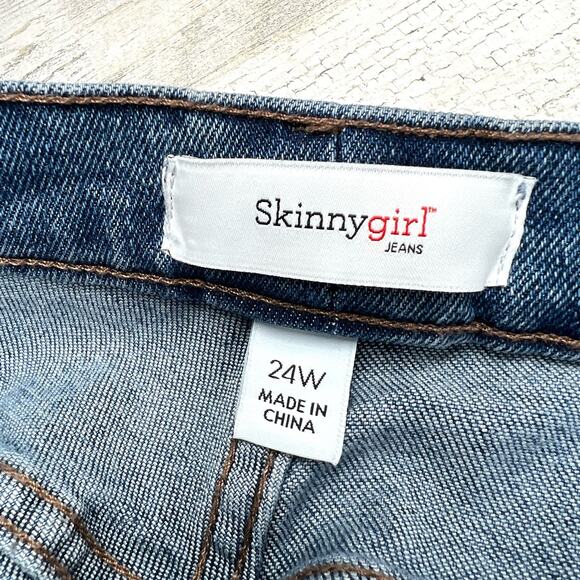 NWT Skinnygirl Plus Sydney Two-Tone Studded Cropped Straight Jean Size 24W 3X - Picture 9 of 16